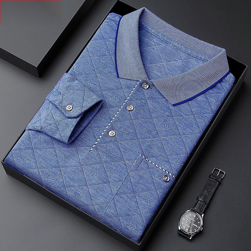 Tricou bărbătesc cu mânecă lungă, din amestec de bumbac cu fibre de proteine din lapte, imprimare logo, croială lejeră, toamnă