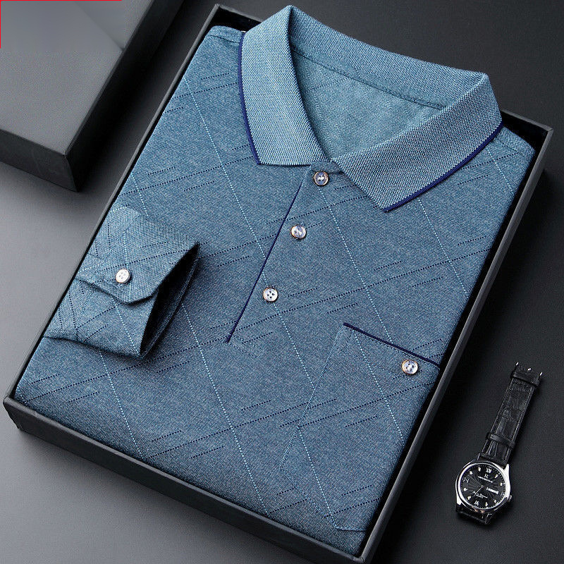 Tricou bărbătesc cu mânecă lungă, din amestec de bumbac cu fibre de proteine din lapte, imprimare logo, croială lejeră, toamnă