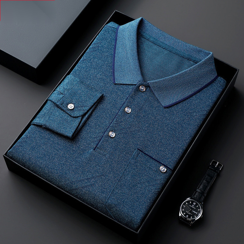 Tricou bărbătesc cu mânecă lungă, din amestec de bumbac cu fibre de proteine din lapte, imprimare logo, croială lejeră, toamnă