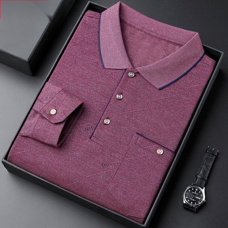 Tricou bărbătesc cu mânecă lungă, din amestec de bumbac cu fibre de proteine din lapte, imprimare logo, croială lejeră, toamnă