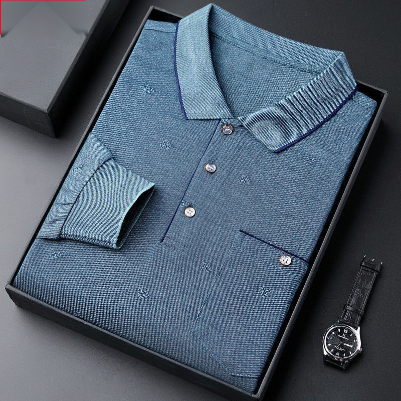 Tricou bărbătesc cu mânecă lungă, din amestec de bumbac cu fibre de proteine din lapte, imprimare logo, croială lejeră, toamnă