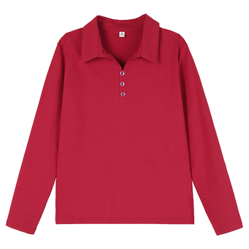 Ženska polo majica s dugim rukavima, 90–95% pamuk i do 30% spandeksa, casual stil, proljeće 2023