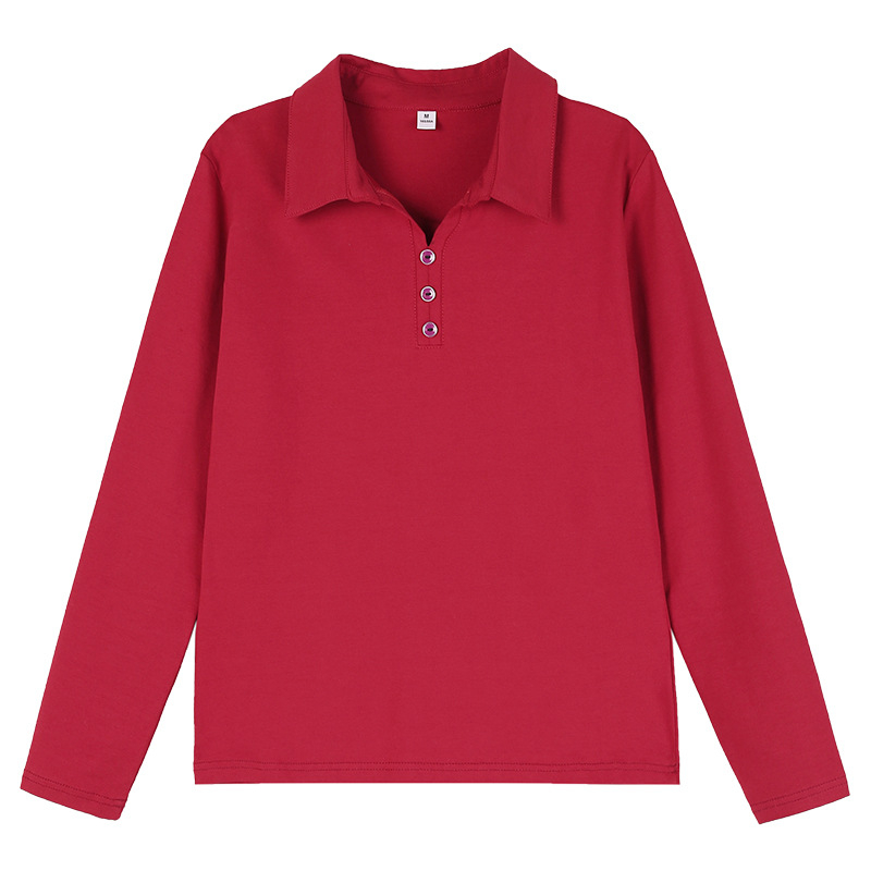 Ženska polo majica s dugim rukavima, 90–95% pamuk i do 30% spandeksa, casual stil, proljeće 2023