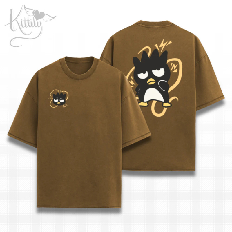 Tricou din bumbac cu imprimeu desen animat, mâneci scurte, croială lejeră, guler rotund, vară 2025