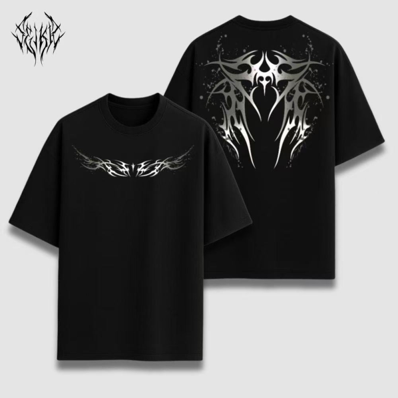 Tricou din bumbac cu imprimeu desen animat, mâneci scurte, croială lejeră, guler rotund, vară 2025