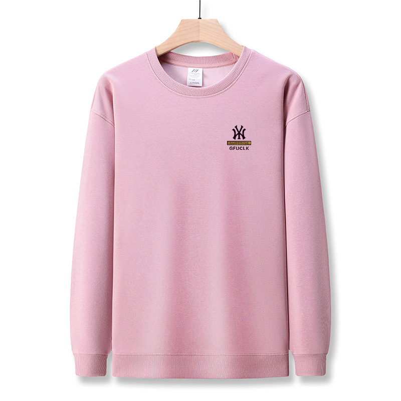 Muški jesenski pamukasti T-shirt s dugim rukavima, okrugli izrez, tiskani logotip, 96%+ pamuk, težina tkanine 350–400 g