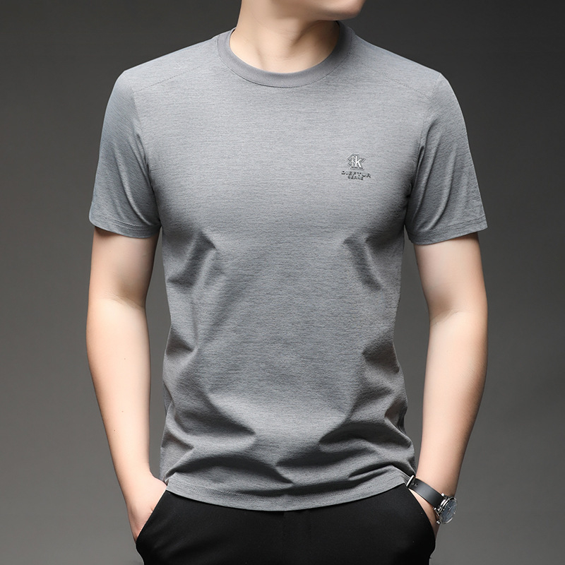 Muško raglan kratkih rukava T-shirt, bambus-pamuk, prozračan, okrugli izrez, geometrijski uzorak, ljeto 2026, ležernog kroja