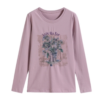 Naiste puuvillase ja polüesteri segust T-särk, lühikeste käistega, V-kaelusega, ühtne muster, pikkus 50–65 cm, kontoristiil