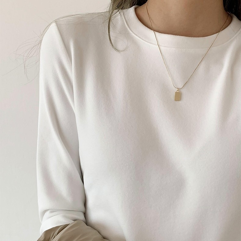 Tricou cu mâneci lungi din catifea dublu-față, guler rotund; material: catifea dublu-față; componență principală: spandex; model: uni.