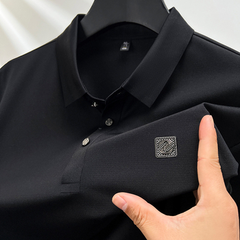 Mulberry Silk κοντομάνικο T-shirt με γιακά Lapel, ελαφρύ βασικό πουλόβερ για καλοκαίρι