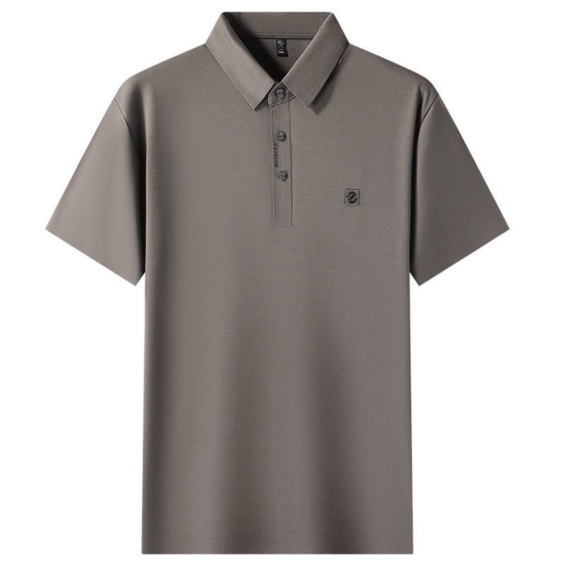 Mulberry Silk κοντομάνικο T-shirt με γιακά Lapel, ελαφρύ βασικό πουλόβερ για καλοκαίρι