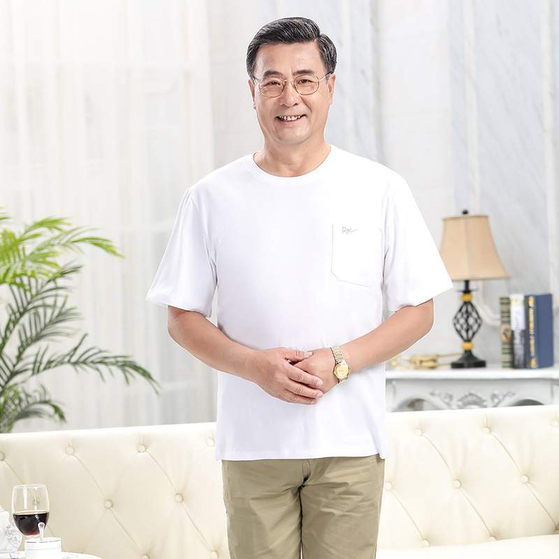 Férfi rövid ujjú póló – 100% pamut, kerek nyakú, lazított szabás, egyszínű