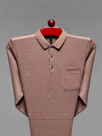 Flórás mintás pamut hosszú ujjú póló (91–95% pamut), antibakteriális, felnőtt férfiaknak