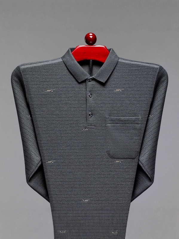 Flórás mintás pamut hosszú ujjú póló (91–95% pamut), antibakteriális, felnőtt férfiaknak