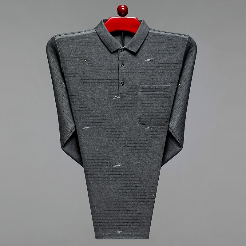 Flórás mintás pamut hosszú ujjú póló (91–95% pamut), antibakteriális, felnőtt férfiaknak