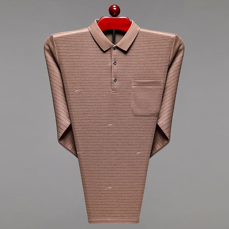 Flórás mintás pamut hosszú ujjú póló (91–95% pamut), antibakteriális, felnőtt férfiaknak