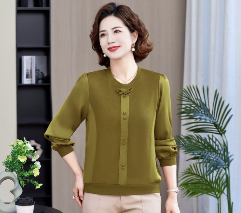 Naistele mõeldud pikkade varrukatega kootud top, ümmarguse kaelaga, polüester üle 95%, sügisel 2025 väljaanne, elegantne igapäevane stiil.