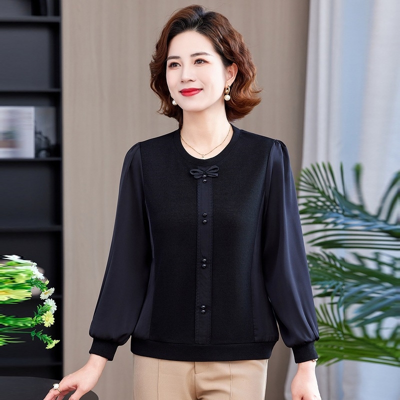 Naistele mõeldud pikkade varrukatega kootud top, ümmarguse kaelaga, polüester üle 95%, sügisel 2025 väljaanne, elegantne igapäevane stiil.