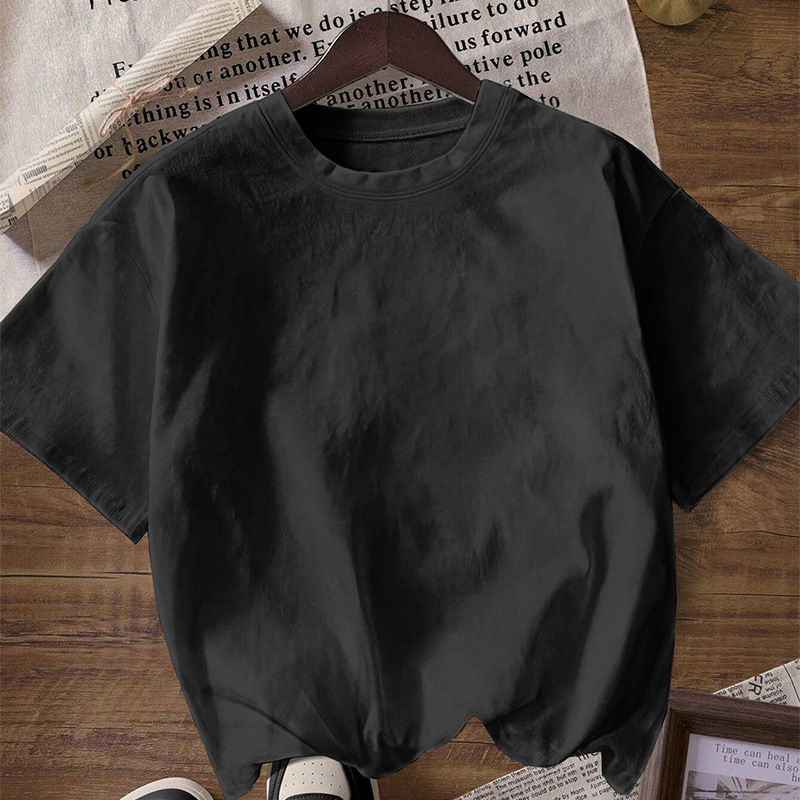 Ženska majica T-shirt od poliestersko-elastanske smeše, okrugli izrez, kratki rukav, široka silueta, lagana tkanina, standardna duljina