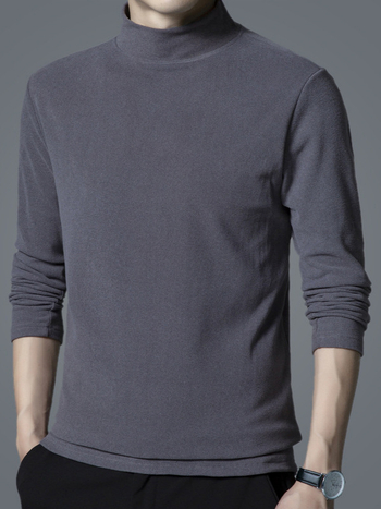 Alap hosszú ujjú felső — kerek nyak, egyenes szabás, poliészter, egyszínű