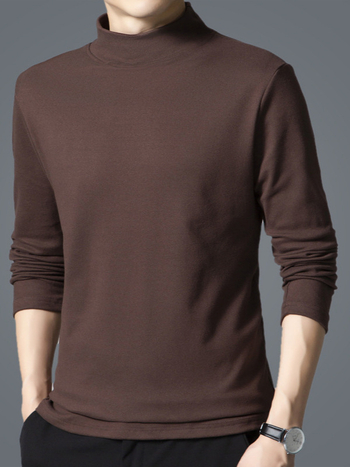 Alap hosszú ujjú felső — kerek nyak, egyenes szabás, poliészter, egyszínű