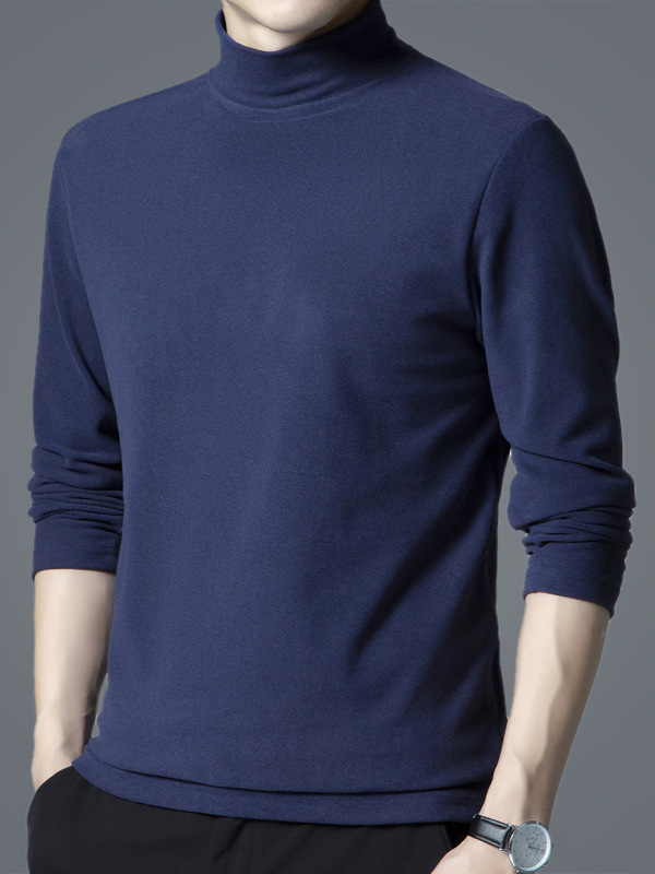 Alap hosszú ujjú felső — kerek nyak, egyenes szabás, poliészter, egyszínű