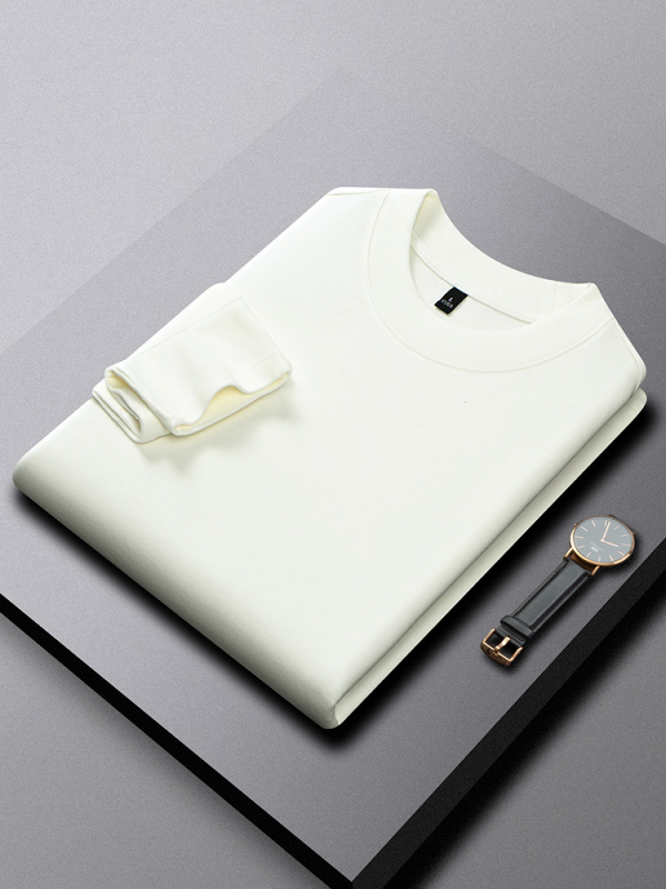 Мъжка тениска с дълъг ръкав и кръгла яка, акрил, влагоотводяща, без намачкване, тясно прилепващ силует