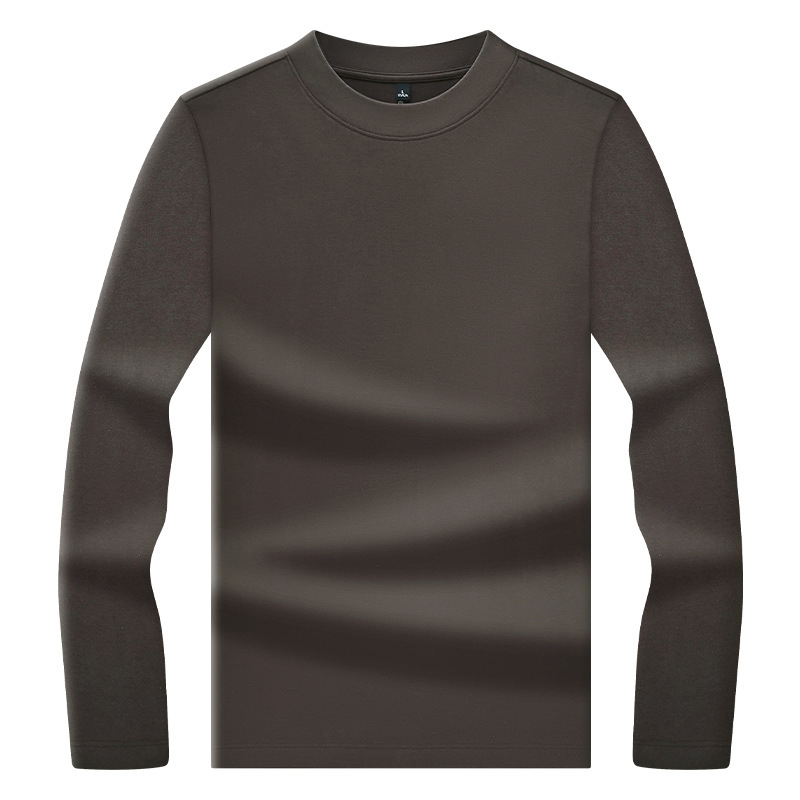 Мъжка тениска с дълъг ръкав и кръгла яка, акрил, влагоотводяща, без намачкване, тясно прилепващ силует