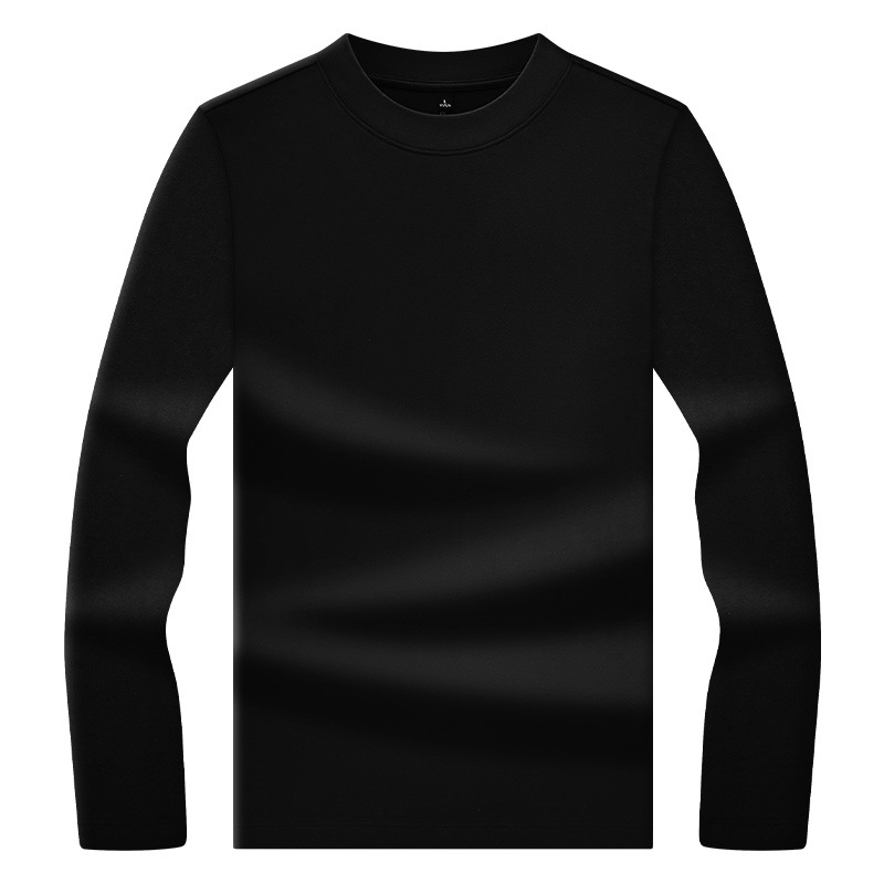 Мъжка тениска с дълъг ръкав и кръгла яка, акрил, влагоотводяща, без намачкване, тясно прилепващ силует
