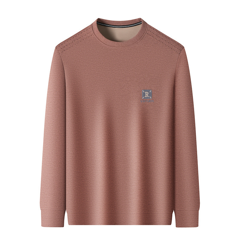 Tricou bărbați cu mânecă lungă, guler rotund; compoziție: 96,8% poliester, 3,2% spandex; greutate 180–250 g; model solid; sezon primăvară-toamnă