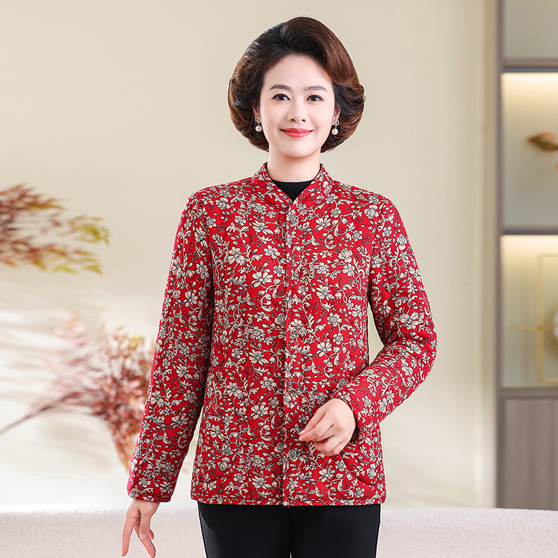 Jachetă de iarnă pentru femei, căptușită, ușoară și călduroasă, umplutură din bumbac mătăsos, material poliester, guler înalt, închidere cu nasturi, lungime medie, stil elegant urban.