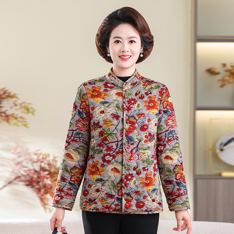 Jachetă de iarnă pentru femei, căptușită, ușoară și călduroasă, umplutură din bumbac mătăsos, material poliester, guler înalt, închidere cu nasturi, lungime medie, stil elegant urban.