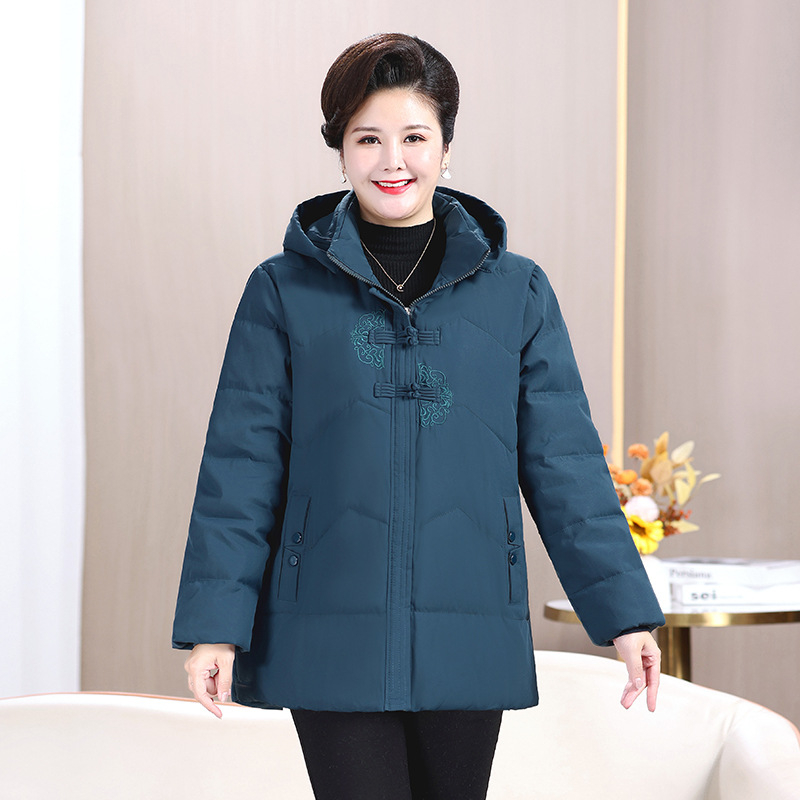 Geacă de iarnă pentru femei, cu glugă, izolație groasă din umplutură puf-silcă-bumbac, fermoar, croială dreaptă
