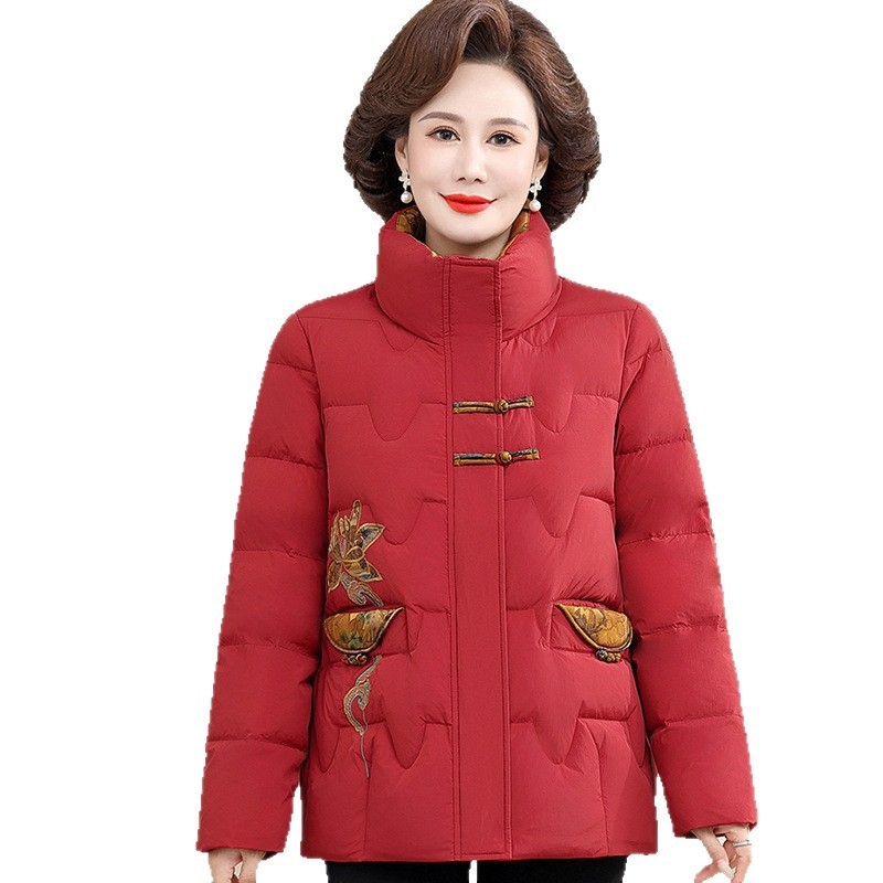 Женско памучно подплатено зимно палто от полиестер, стойковидна яка, цип, дълги ръкави