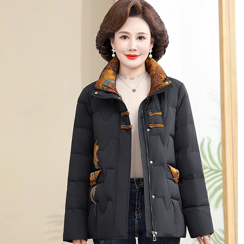 Женско памучно подплатено зимно палто от полиестер, стойковидна яка, цип, дълги ръкави