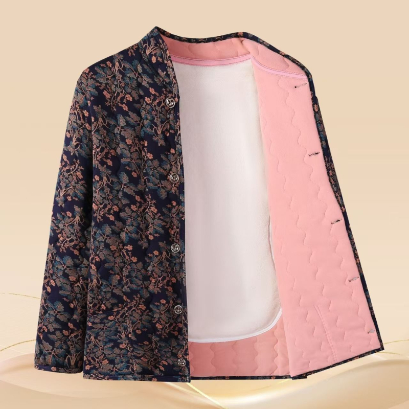 Palton de damă cu stofă Tencel și umplutură imitation silk cotton, lungime medie, mâneci lungi, izolație groasă.