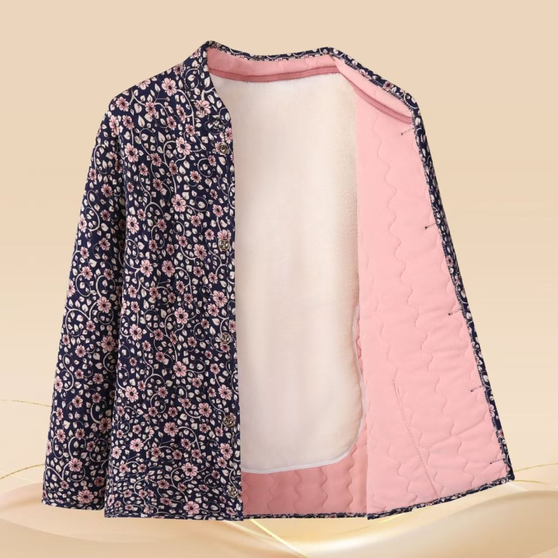 Palton de damă cu stofă Tencel și umplutură imitation silk cotton, lungime medie, mâneci lungi, izolație groasă.