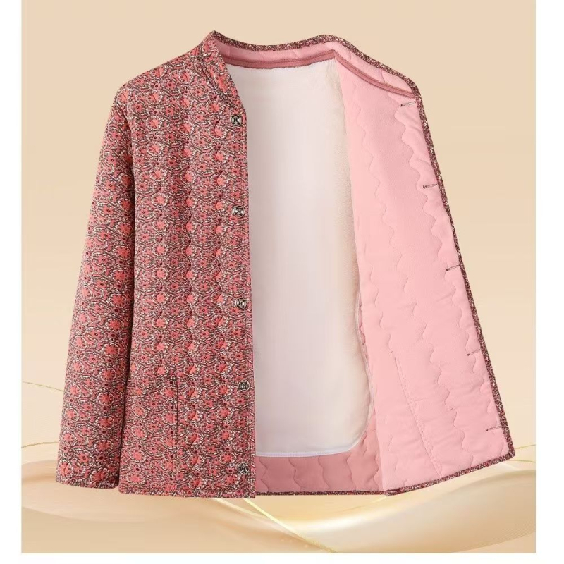 Palton de damă cu stofă Tencel și umplutură imitation silk cotton, lungime medie, mâneci lungi, izolație groasă.