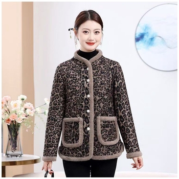 Jachetă din bumbac cu căptușeală de fleece, model floral, guler înalt, mâneci lungi, croială lejeră - Iarnă 2025.