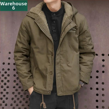 Bunda z bavlny s kapucňou, voľný strih, zips, flísová podšívka