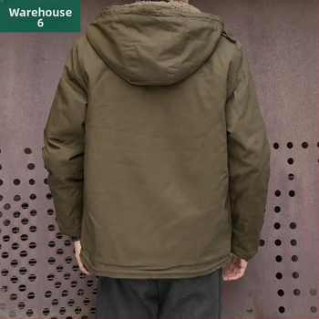 Bunda z bavlny s kapucňou, voľný strih, zips, flísová podšívka