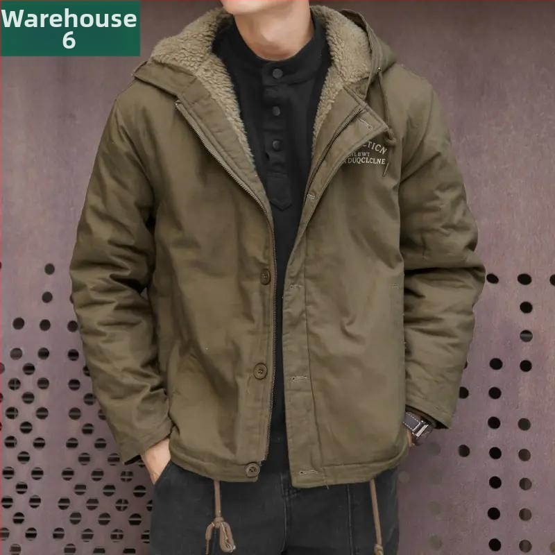 Bunda z bavlny s kapucňou, voľný strih, zips, flísová podšívka