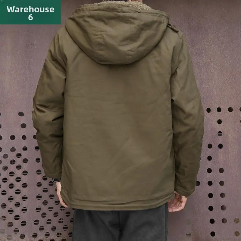 Bunda z bavlny s kapucňou, voľný strih, zips, flísová podšívka