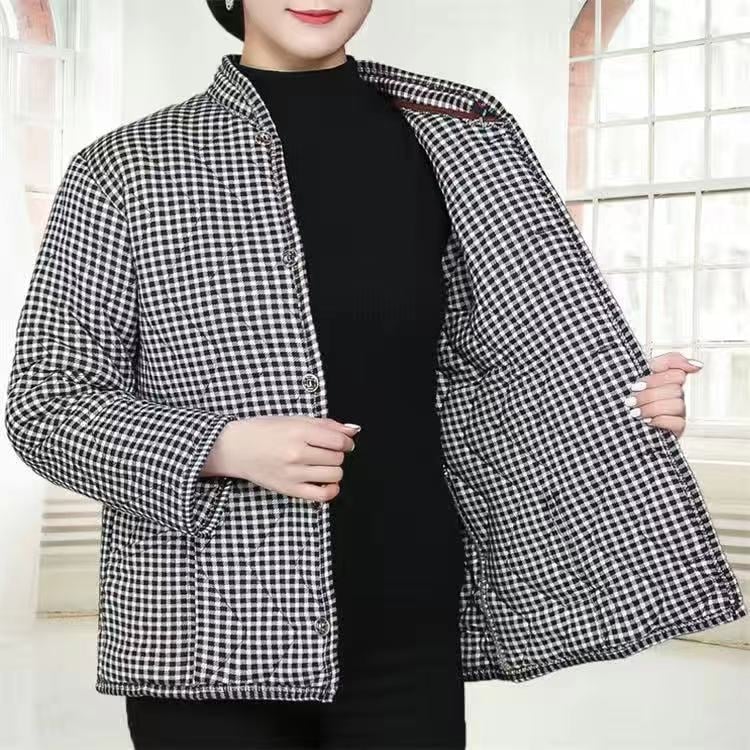 Реверсивно памучно яке с пълнеж от памук, плат Milk Silk, кръгла яка, стандартна дължина