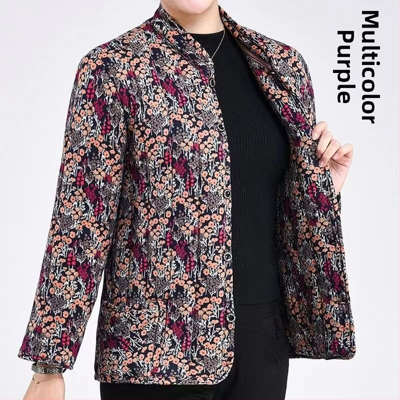 Reverzné bavlnené zateplené sako, materiál Milk Silk, výplň bavlna, okrúhly výstrih, normálna dĺžka