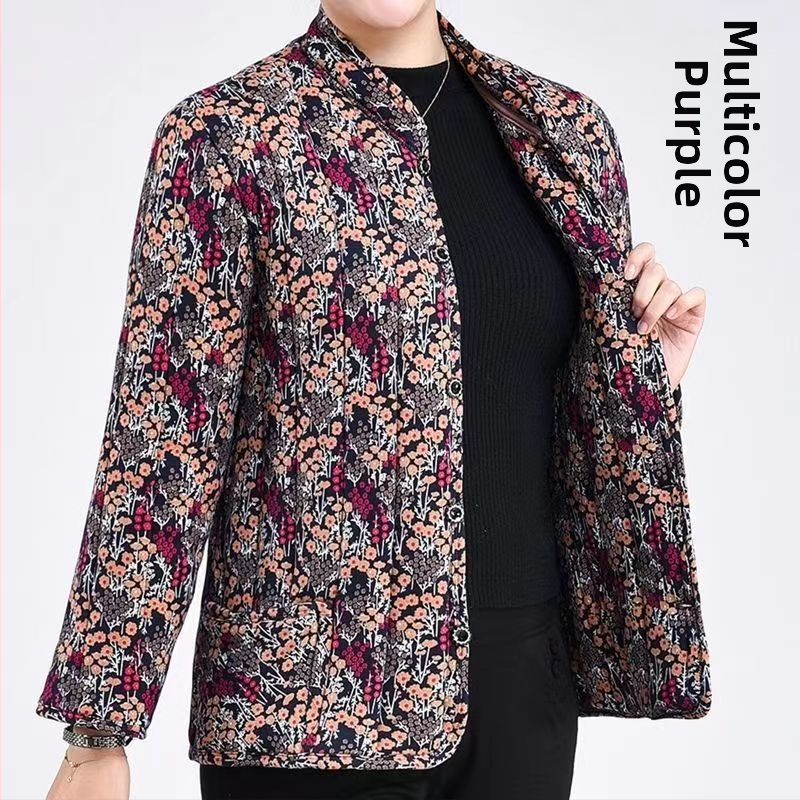 Reverzné bavlnené zateplené sako, materiál Milk Silk, výplň bavlna, okrúhly výstrih, normálna dĺžka