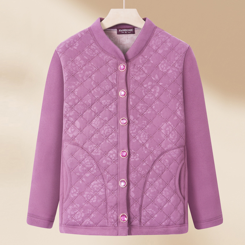 Dámska bavlnená vyteplená bunda s fleecovou vložkou, voľný strih, dlhé rukávy, okrúhly výstrih, stredná dĺžka 50–65 cm, japonsko-kórejský voľnočasový štýl, výplň: imitácia hodvábnych vlákien