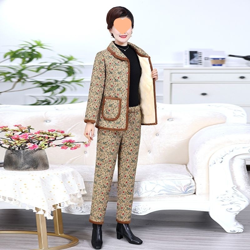 Ženski dvodijelni pamučni kaput s punilom Silk Cotton i tkanine Silk Velvet, polo ovratnik, rukavi princeze, standardna duljina (50–65 cm)