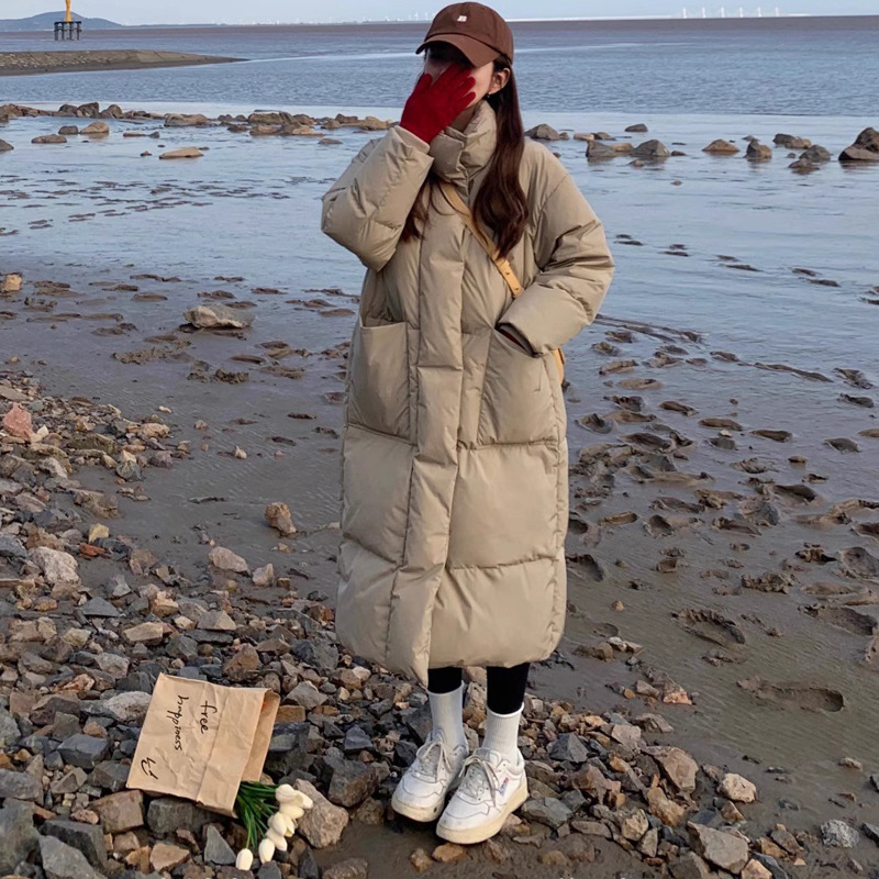 Női poliészter-pamut töltésű téli kabát, derekat szorító dizájn, álló gallér polo, városi stílus, vastag töltet; Töltet: poliészter-pamut; Fő anyag: poliészter ≥95%; Ujj: Princess ujj