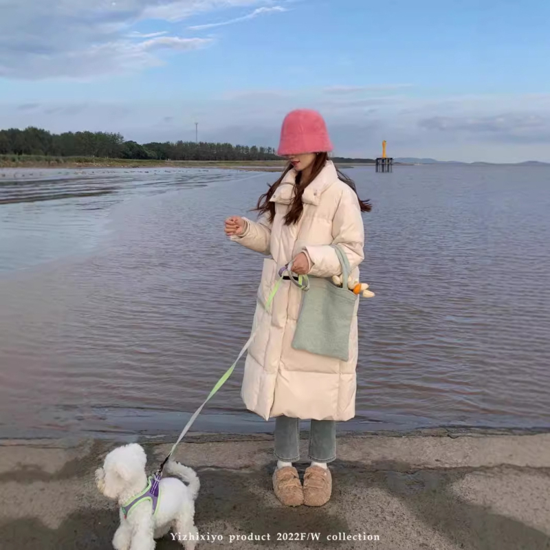 Női poliészter-pamut töltésű téli kabát, derekat szorító dizájn, álló gallér polo, városi stílus, vastag töltet; Töltet: poliészter-pamut; Fő anyag: poliészter ≥95%; Ujj: Princess ujj